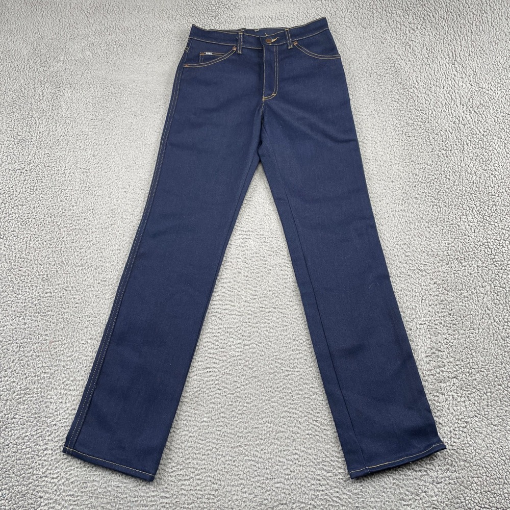 Lee Jeans Mens 30x34 Blue Regular Fit Stretch Straight Leg Made in USA Vintage